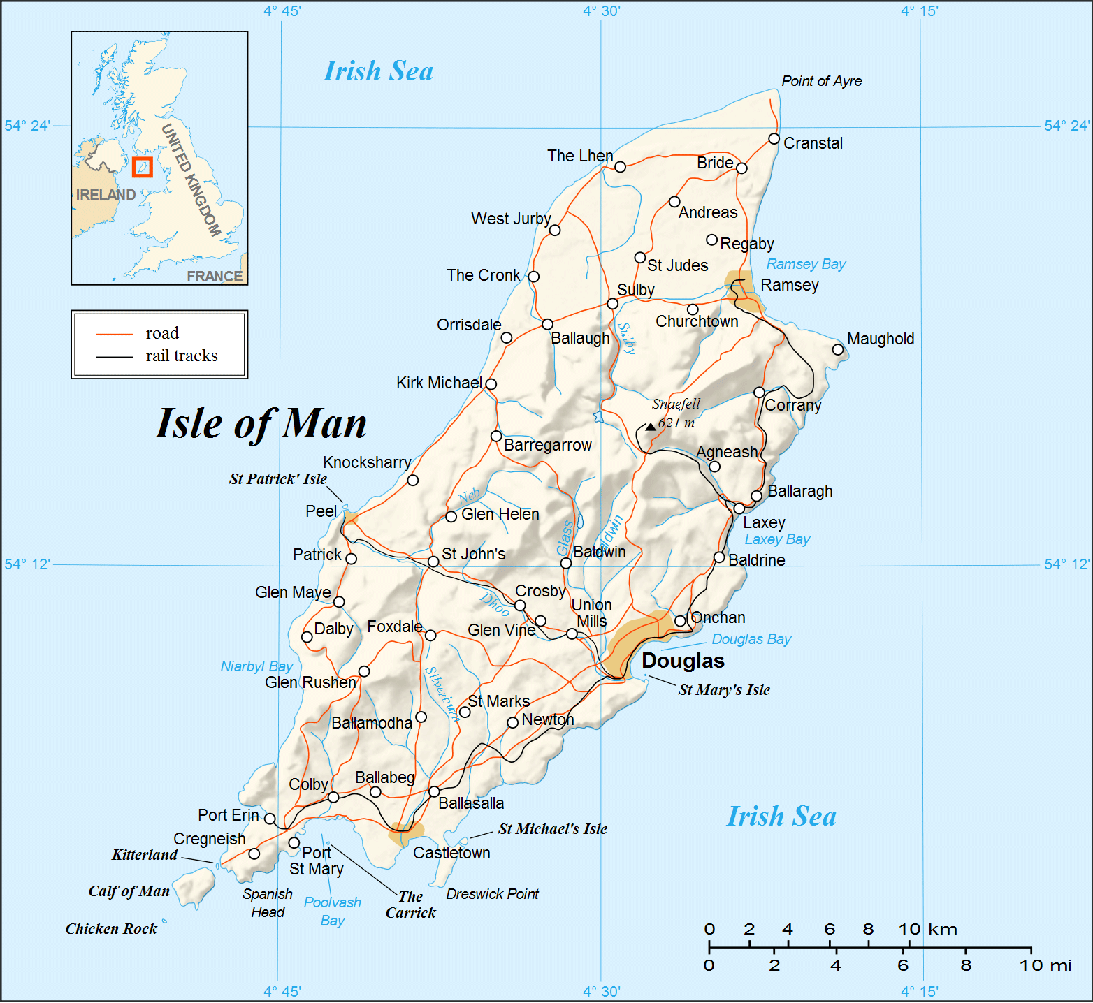 political map of isle of man